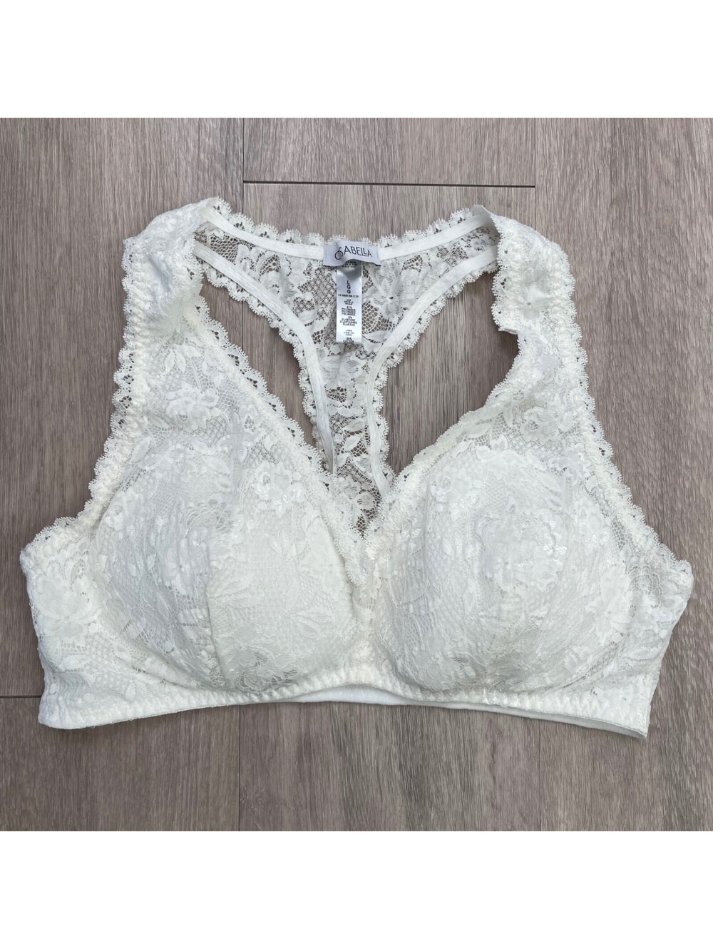 Cosabella Bralette Women Large White Excellent Lace Racerback Wireless Curvy